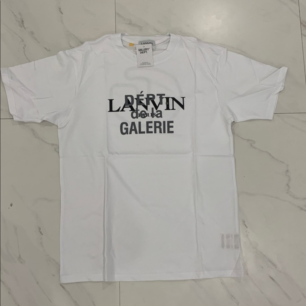 Dept de la Gallerie LANVIN White Logo T-Shirt Men’s size Large